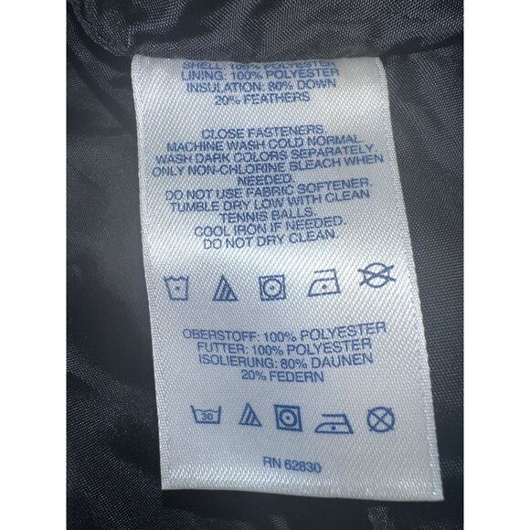 Lands End Quilted Puffer Vest Black & Gray Geometric Pattern Zip Closure M 10-12 - Picture 5 of 7